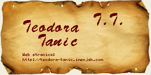Teodora Tanić vizit kartica